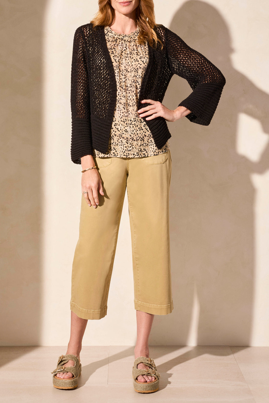 Open Stitch Cardigan 5758O - Black