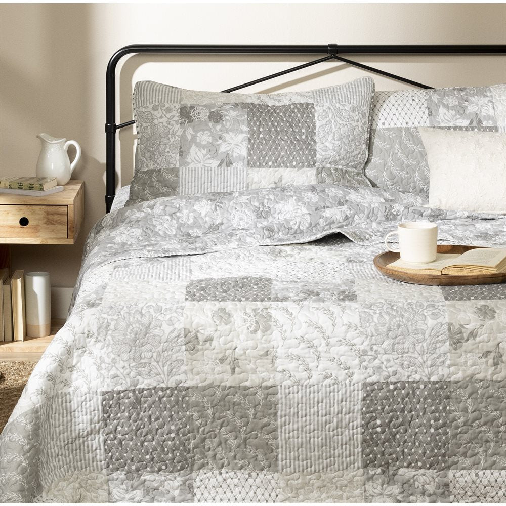 Vanille Grey & Greige Quilt Set - Double/Queen