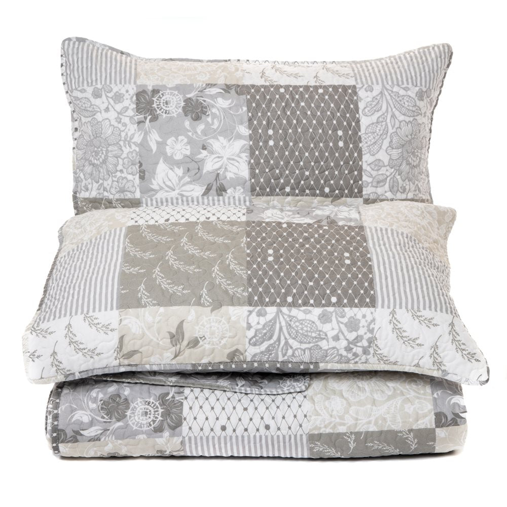 Vanille Grey & Greige Quilt Set - Double/Queen