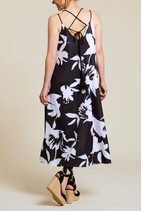 Lined Maxi Dress w/ Adjustable Cords - 840O
