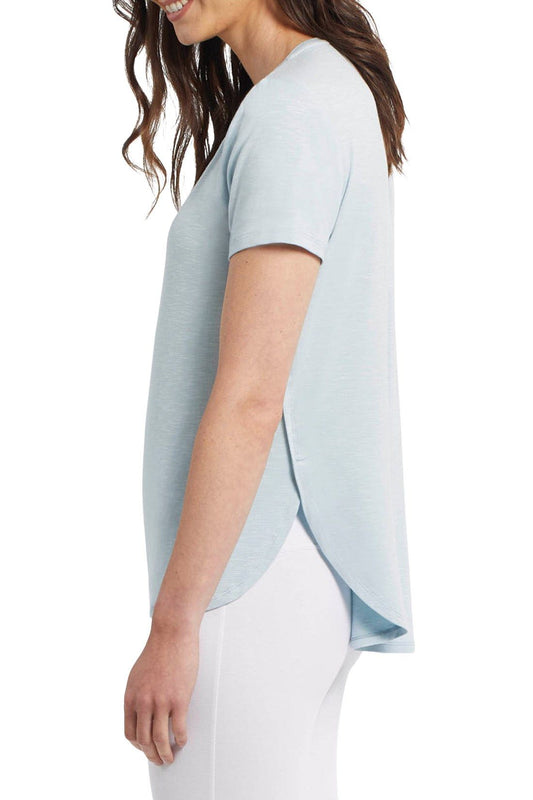 S/S Crew Neck Top /w Button Back Dtl - Clearsky - 4821O