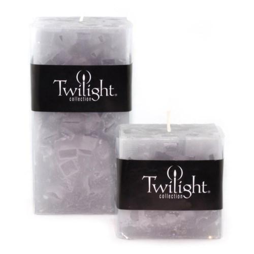 Real Wax Square Gray Rustic Candle 3"