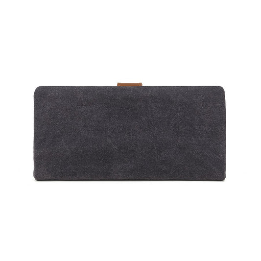Waxed Canvas Long Wallet W3009 Black