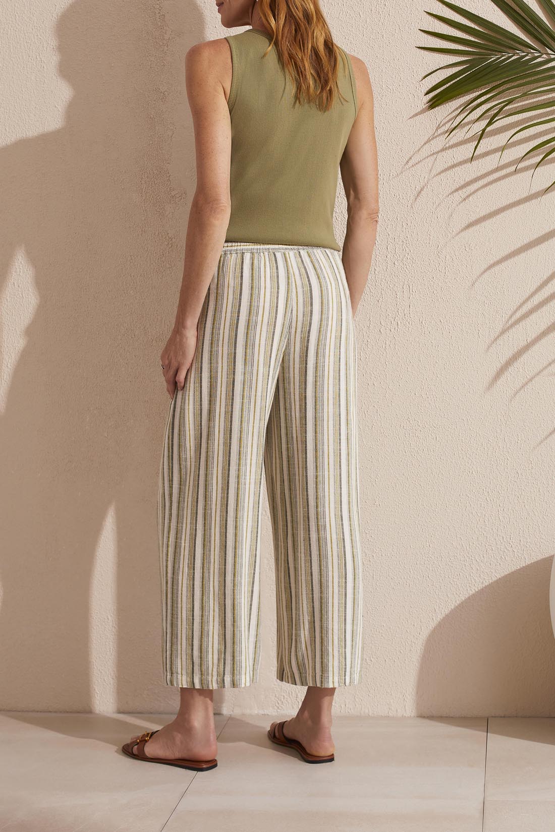 LINEN BLEND FLOWY PANTS-CACTUS 7704O-4400