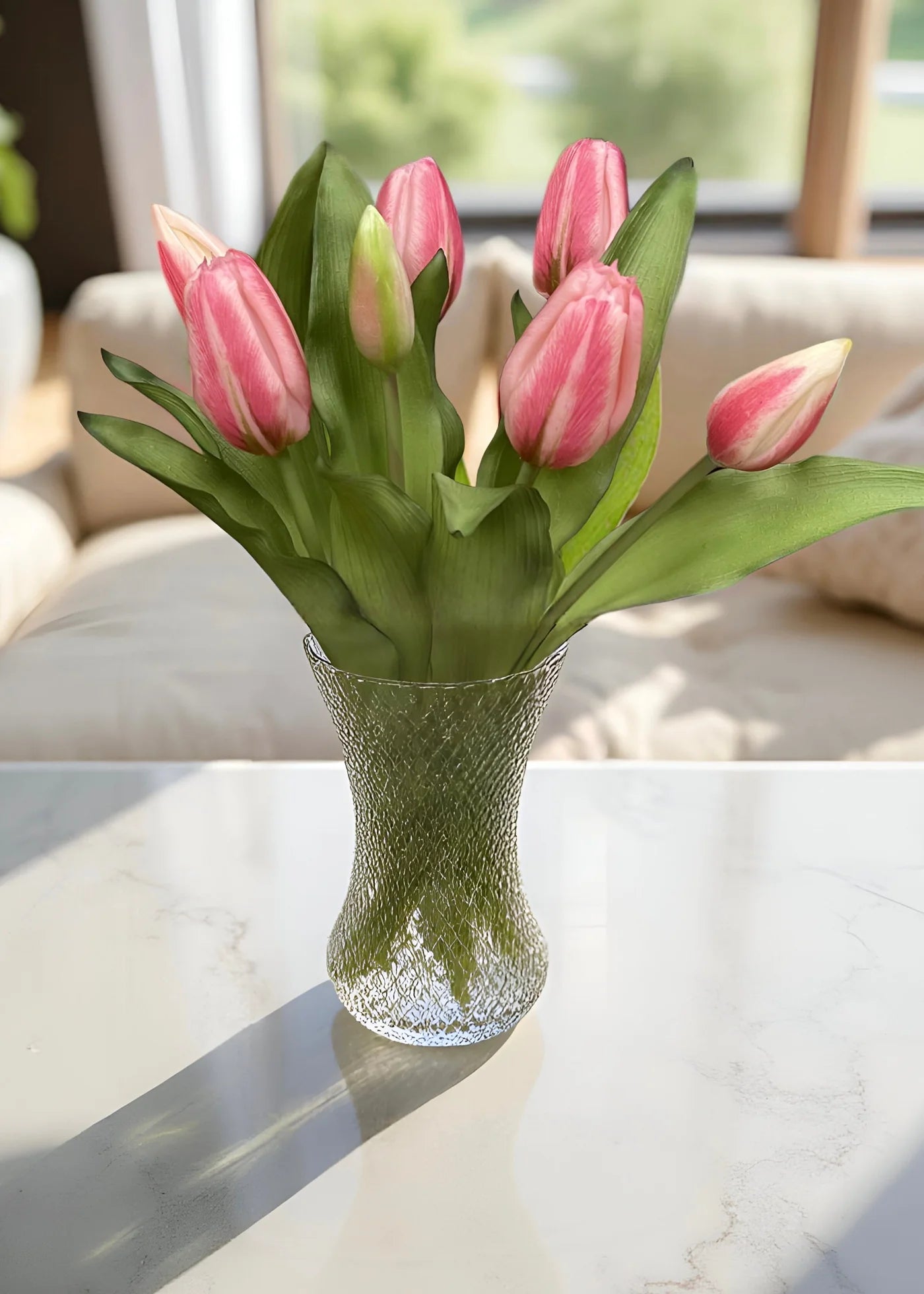 12” Fresh Touch Tulip Bundle - Cotton Candy Pink Formosa