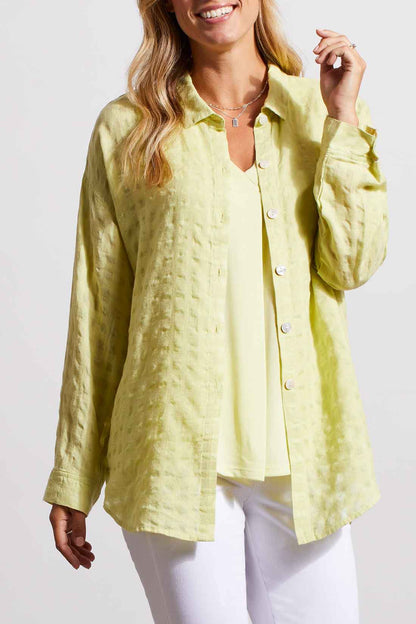 L/S BTN FRT BLOUSE-WILDLIME 1753O-3887