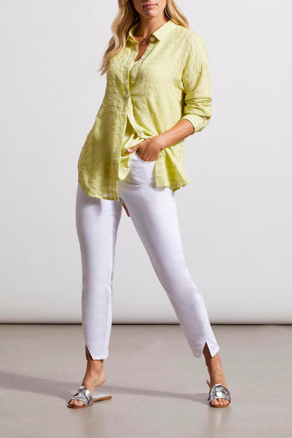 L/S BTN FRT BLOUSE-WILDLIME 1753O-3887