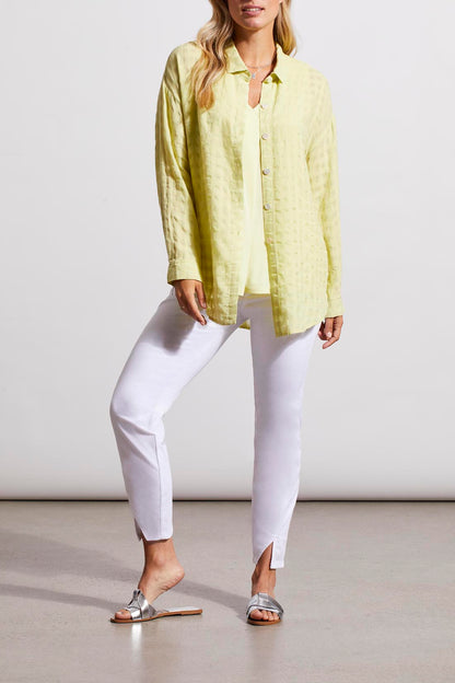 L/S BTN FRT BLOUSE-WILDLIME 1753O-3887