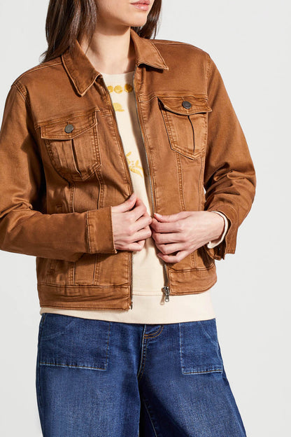 Zip Front Jacket - Walnut - 1862O