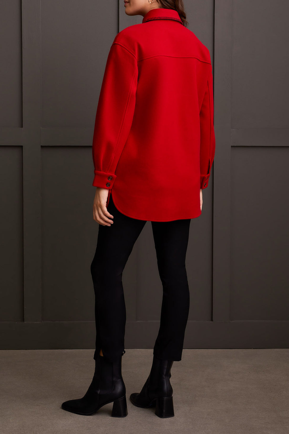 Button Front Coat-Scarlet-1864O