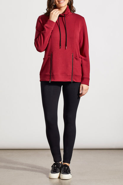 L/S Funnel Neck Top-Bordeaux-1875O