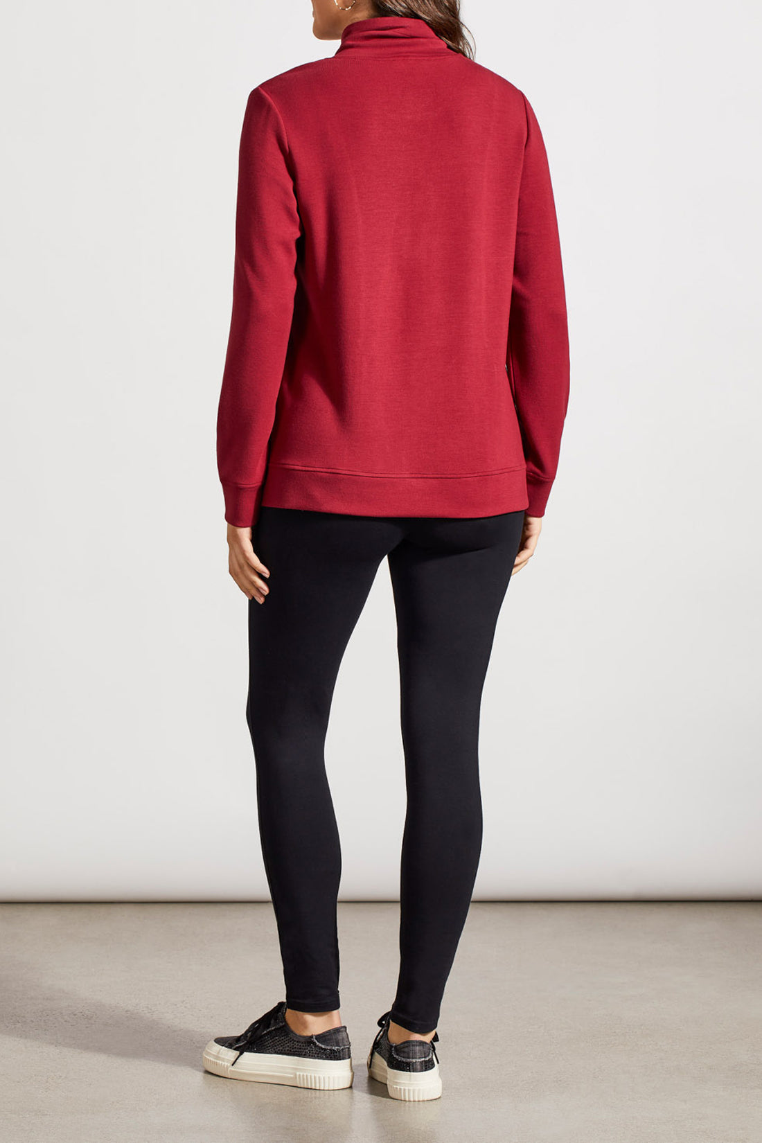 L/S Funnel Neck Top-Bordeaux-1875O