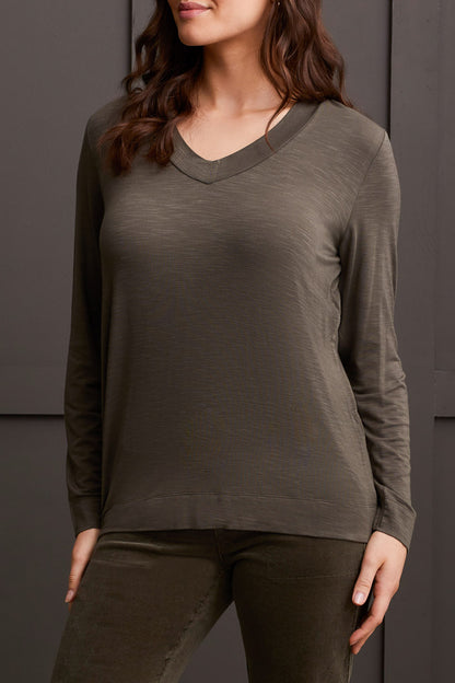 V-Neck Top-Spinach-1888O