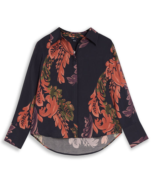 LYNN - BUTTON FRONT PRINTED SHIRT