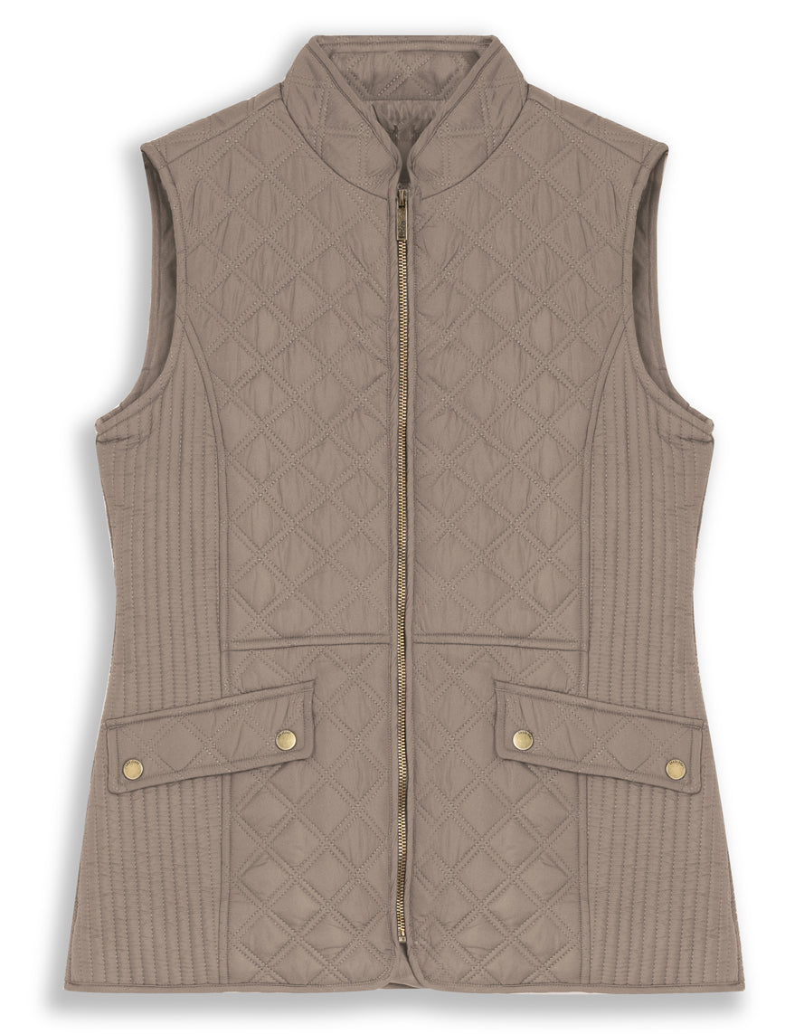 CELESTE - QUILTED VEST - WALNUT