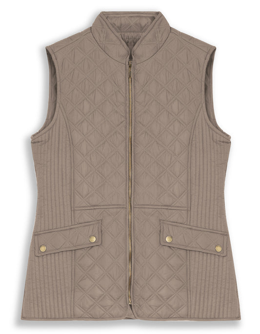 CELESTE - QUILTED VEST - WALNUT