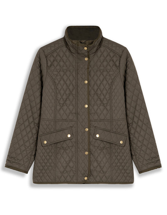 DOLORES - QUILTED COAT - DEEP OLIVE
