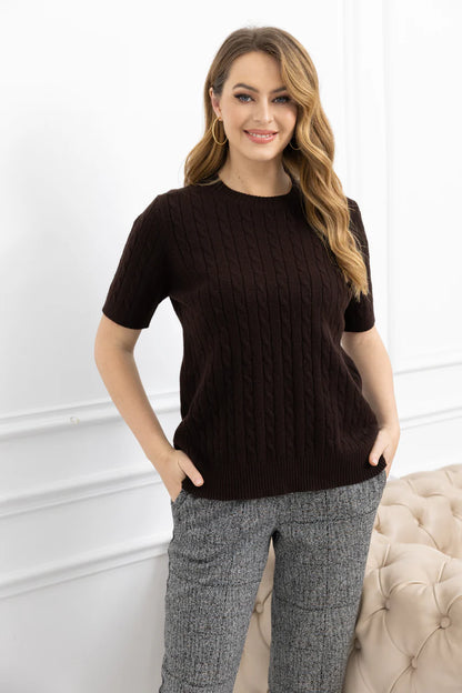 Cable Knit Top- BLACK