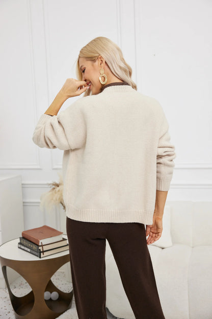 Fleur Knit Cardigan - Beige