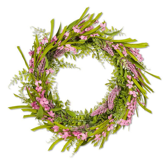 Pink Meadow Flower Wreath 15"