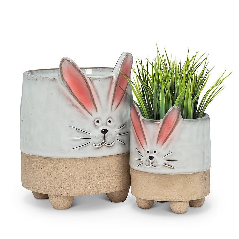 Sm Bunny w/ Ears Planter 4"