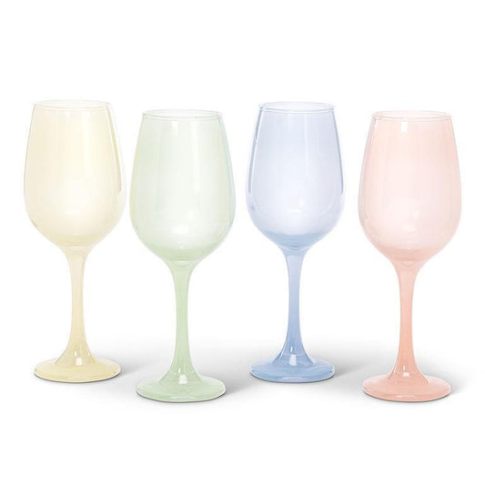 Pastel Wine Glass Set/4