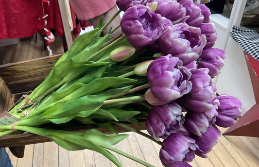 18" Fresh Touch Peony Tulip Bundle - Lav Wht