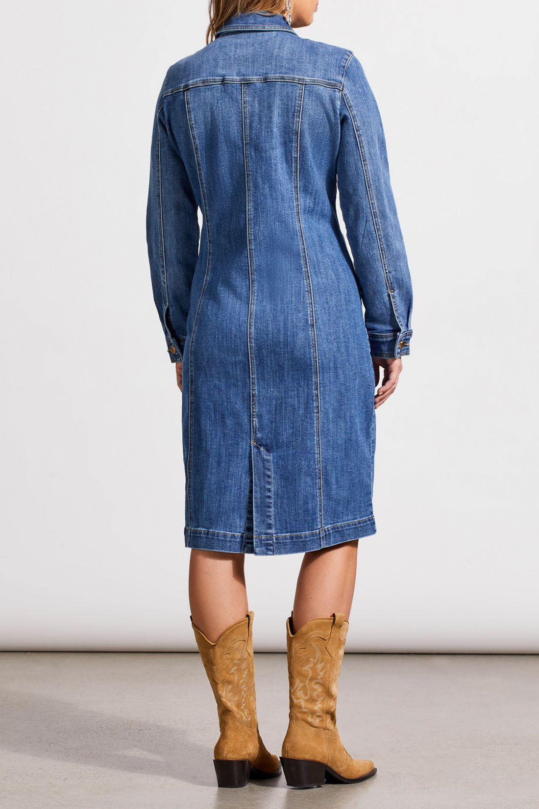 Long Fitted Denim Dress Jacket 5587O