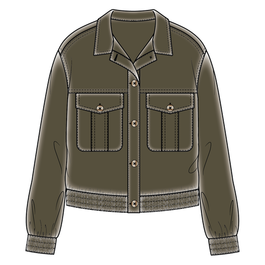 Casual Jacket w/elastic waist-5658O