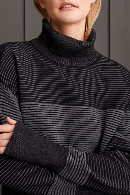 Two-Tone Ottoman Turtleneck-7865O