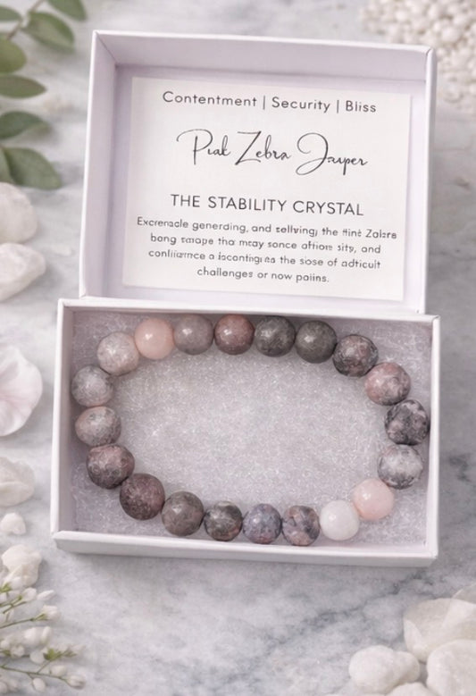 Pink Zebra Jasper Gemstone Bracelet