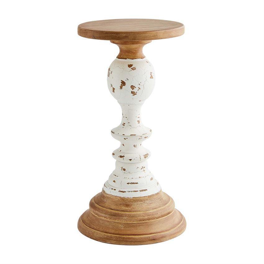 Lrg  Wooden Rustic Candlestick M40960029L