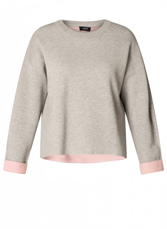 Brenna Top 11082 - Light Grey/Melange