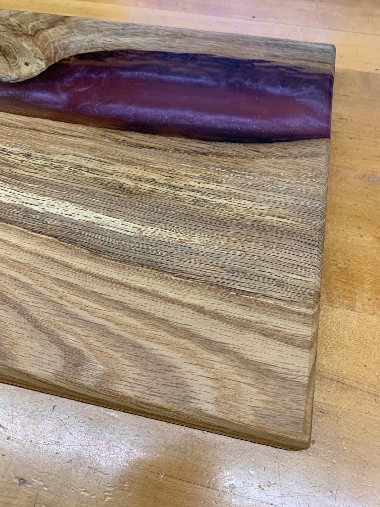 "Purple & Oak " Charcuterie Board w/ Epoxy  15.25" x 9.25"