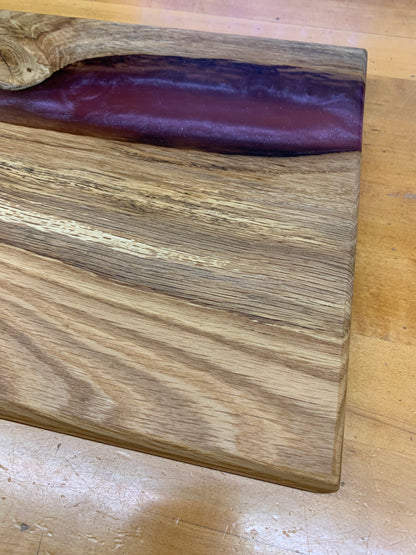 "Purple & Oak " Charcuterie Board w/ Epoxy  15.25" x 9.25"