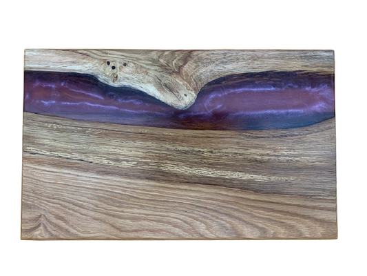 "Purple & Oak " Charcuterie Board w/ Epoxy  15.25" x 9.25"