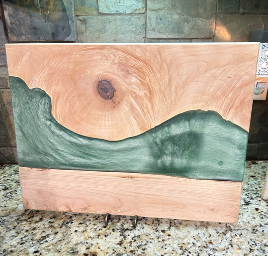 "Maple Emerald" Charcuterie Board w/ Green Epoxy