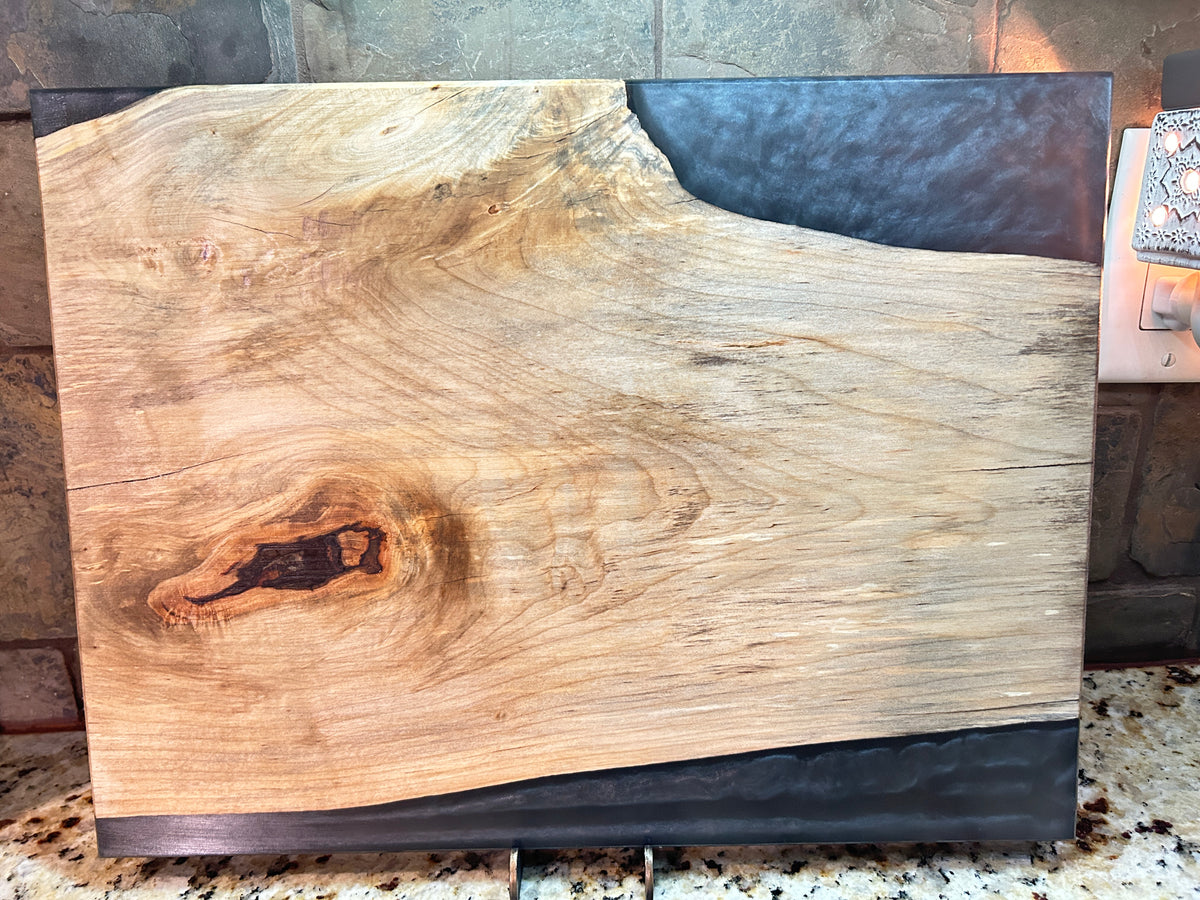 "Storm River & Maple" Charcuterie Board w/ Epoxy