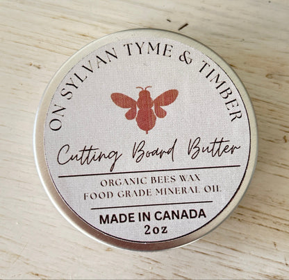 Container of cutting board butter bees wax 
