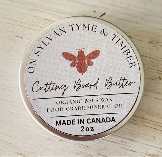 Container of cutting board butter bees wax 