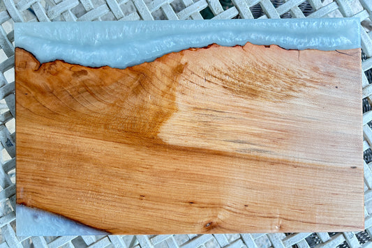Charcuterie Board Walnut w/ White Epoxy  15" x 9" x 1"