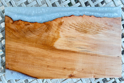 Charcuterie Board Walnut w/ White Epoxy  15" x 9" x 1"