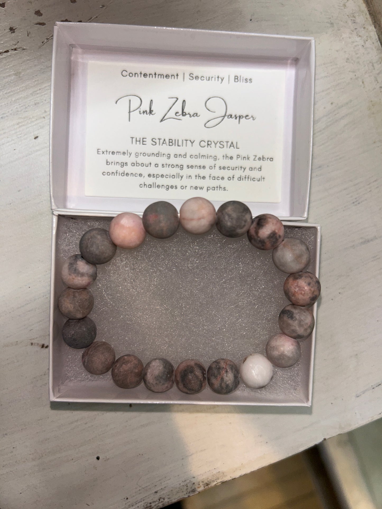 Pink Zebra Jasper Gemstone Bracelet