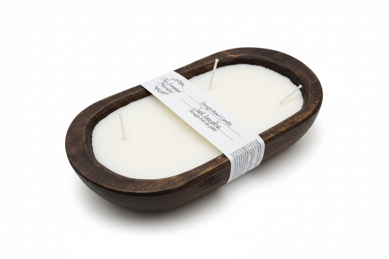 Eucalyptus Lavender - Oval 4 Wick Dough Bowl Soy Candle
