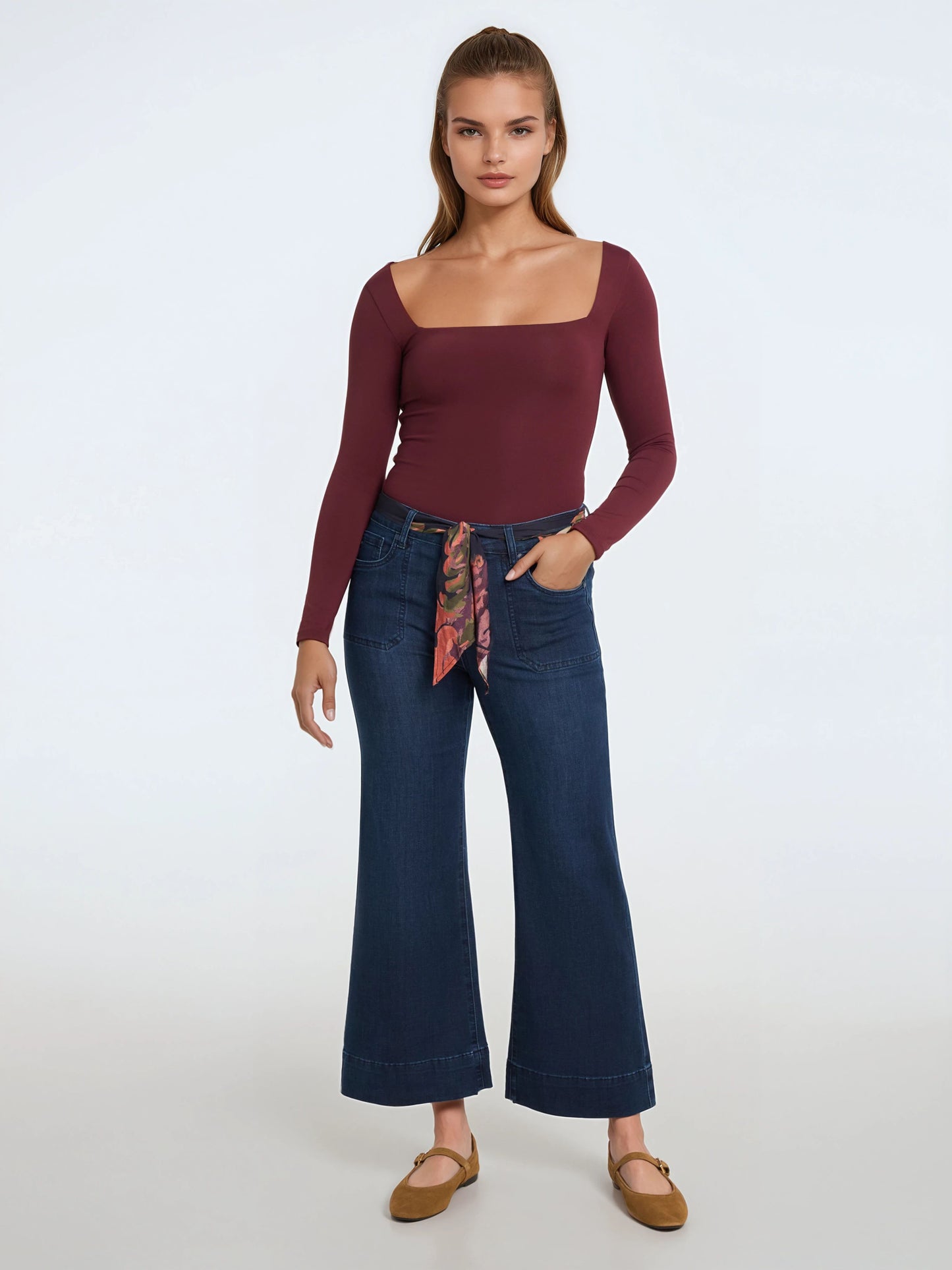 ROBIE - HIGH WAIST WITH BELT / ANKLE PANT / FLARE LEG