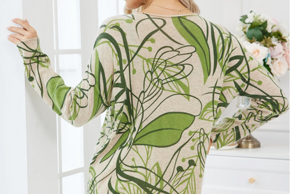 Cashmere Feel Tunic Top- Green