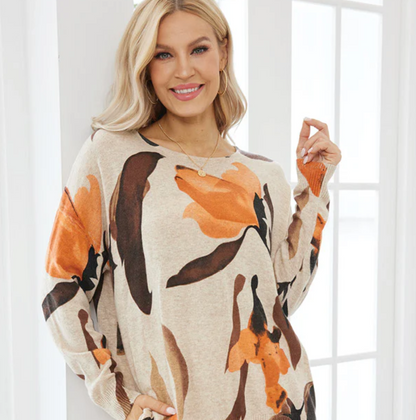 Cashmere Feel top Burnt Orange