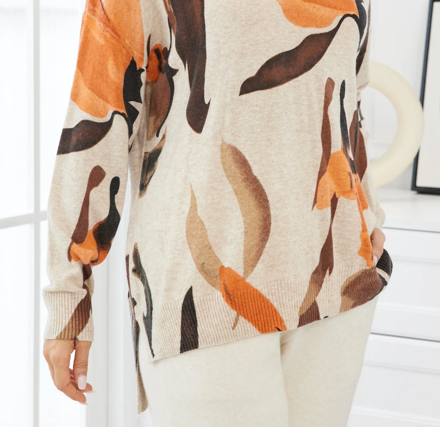 Cashmere Feel top Burnt Orange