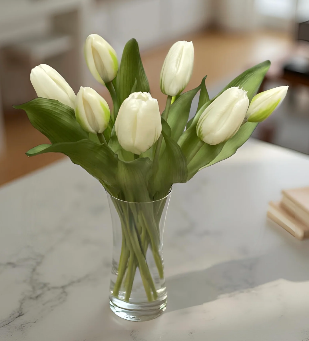 12" Fresh Touch Tulip Bundle - White Formosa
