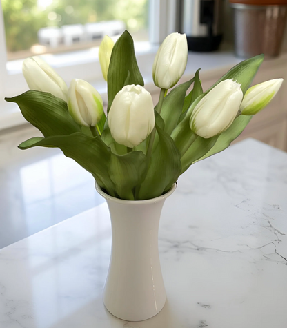 12" Fresh Touch Tulip Bundle - White Formosa
